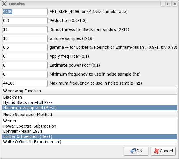 GWC De-Noise settings